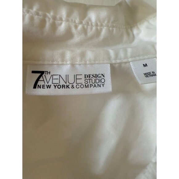 New York and Company seventh Avenue women’s size medium white shirt - Picture 6 of 8